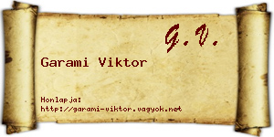 Garami Viktor névjegykártya